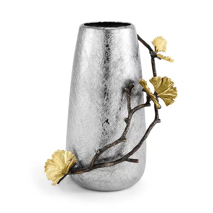 Gold-Accented Metallic Vase