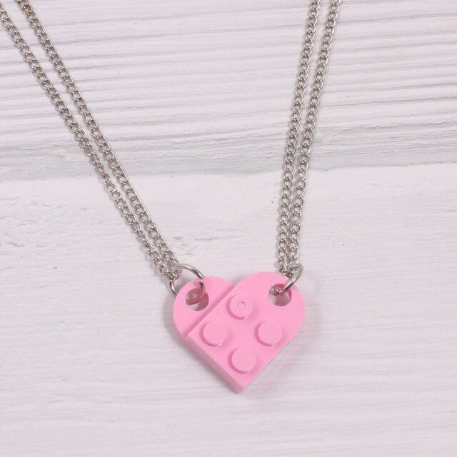 Lego Heart Necklace Double Chain