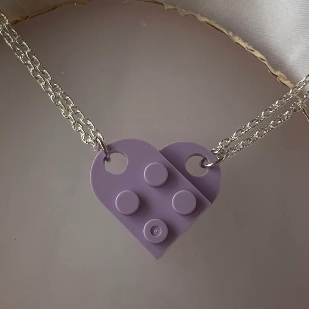 Lego Heart Necklace Gift Idea
