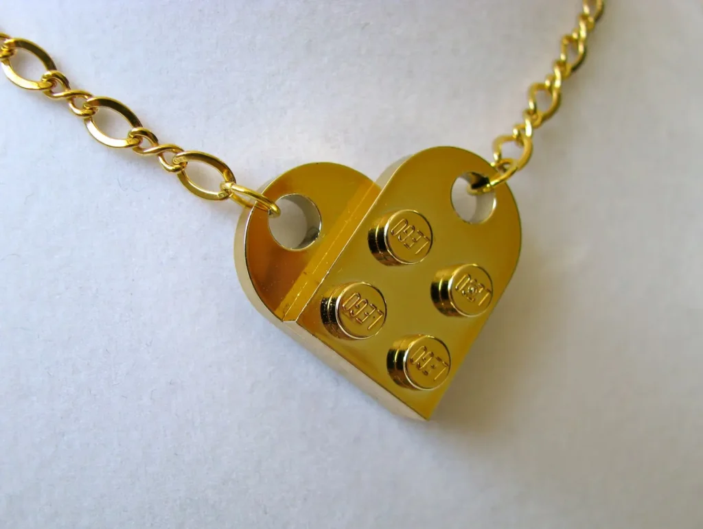 Lego Heart Necklace Yellow